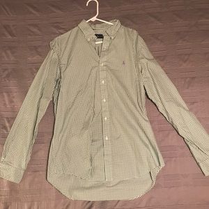 Men’s Green and white checkered Polo